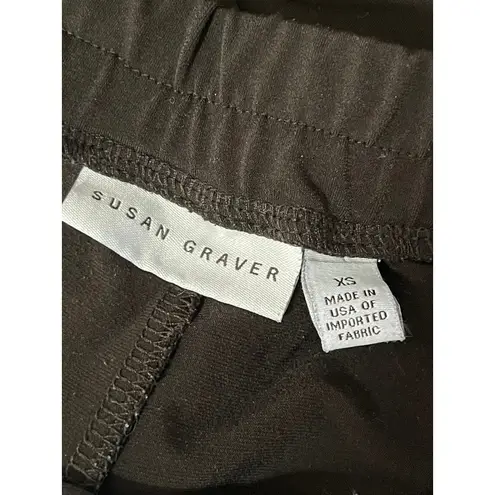 Susan Graver Size XS Oversized Black Liquid Knit Elastic Waist Wide Leg Pants