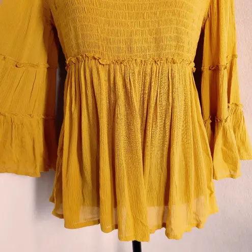 Westport Mustard Yellow Boho Flowy Top