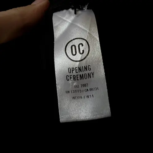 Opening Ceremony Green Black Quilted Mini Dress Size 2 J1