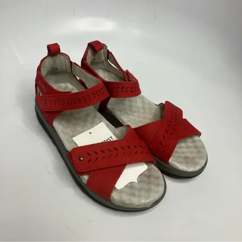 Jambu Sedona red leather adjustable‎ sandals size 6.5