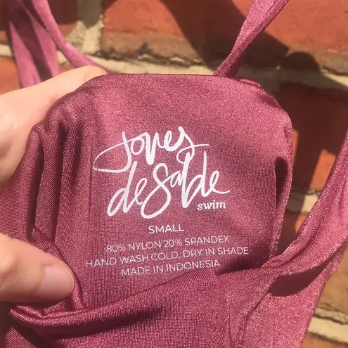 Revolve Dusty Pink Shimmery Joues de Sable Ashley One Piece Swimsuit