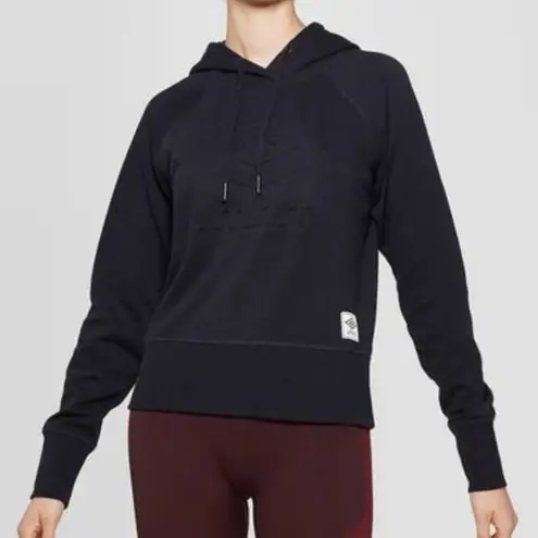 Umbro New Embossed Logo Crop Hoodie Pullover Sweatshirt Heather Grey