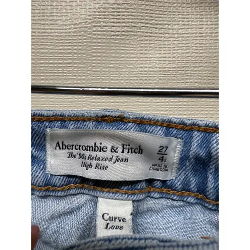 Abercrombie & Fitch Abercrombie‎ & Fitch Curve Love 90s Relaxed High Rise Jeans Women Sz 27/4 Blue