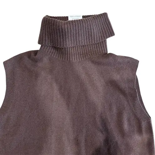 NakedCashmere brown Bruna Sleeveless Cashmere Turtleneck sweater vest NEW Size M