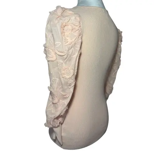 Fitted Pink Ruffled Blouse medium