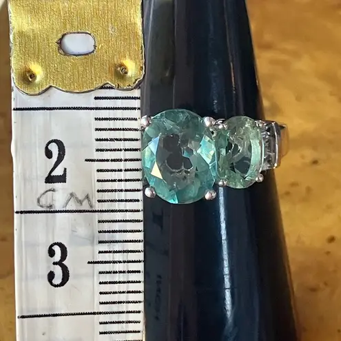 Teal Color Changing Fluorite Sterling Silver Ring Size 7