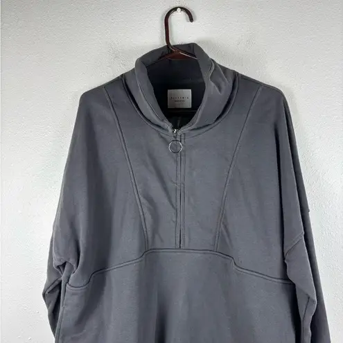 Allfenix Women's XL Sweater Dark Gray Charcoal Pullover Quarter Zip Sweatshirt