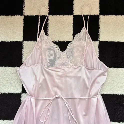 1960s Vintage Pink Maxi Slip L Size L
