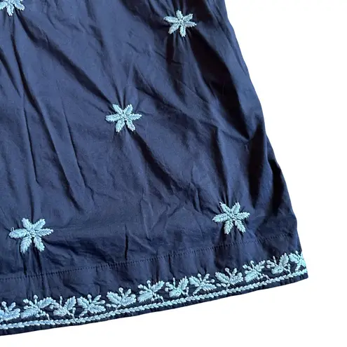 Soft Surroundings Navy Embroidered Tunic Mini Dress Short Sleeve Size 2X Women's