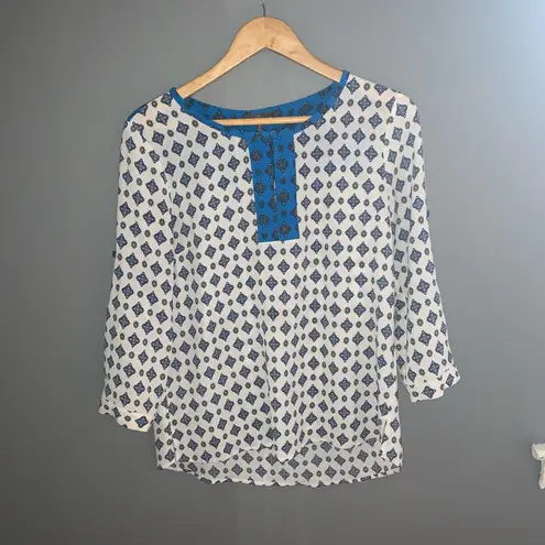 Market & Spruce diamond print keyhole top