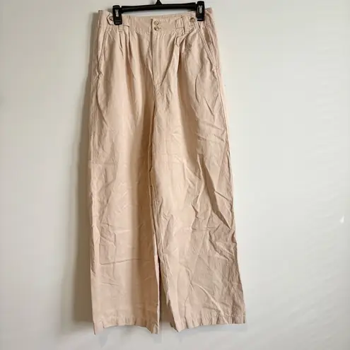 Madewell  Harlow linen wide leg trouser Pants tan beige size 6