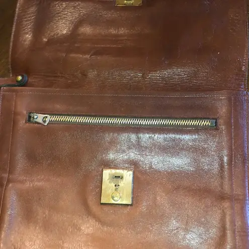 Vintage Brown Leather Retro Vintage Boho Clutch Purse Handbag