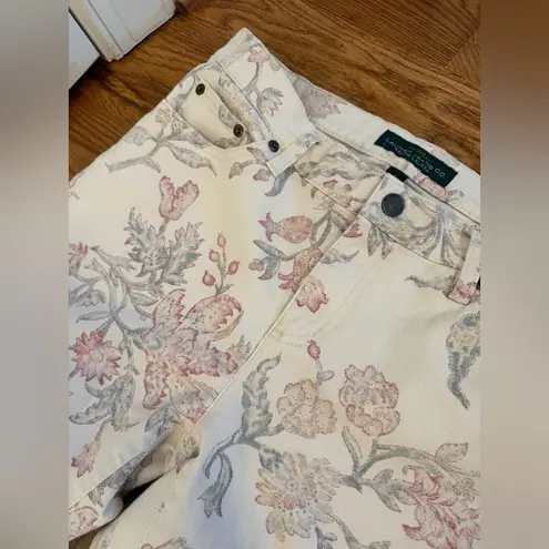 LRL Lauren Jeans Co. Ralph Lauren Multicolor Floral Modern Straight Ankle Size 8 Pink