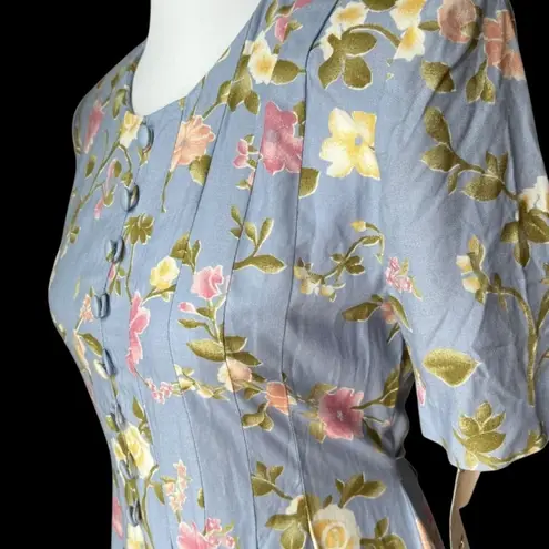 Vintage Small Dress 90s Y2K Maxi Boho 4 Dress Midi Cottage Grunge Floral Tie Purple