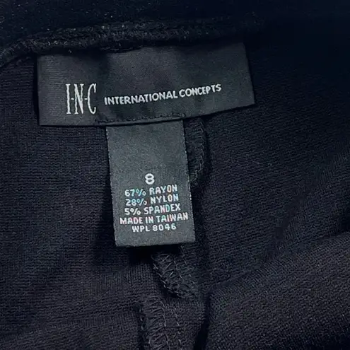 INC International Concepts Black High Rise Pull On Ankle Leggings Black Solid 8