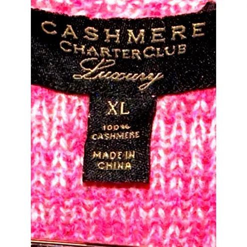 Charter Club Luxury Scooped Neck Pink to Purple Cardigan 100% Cashmere Sweater S