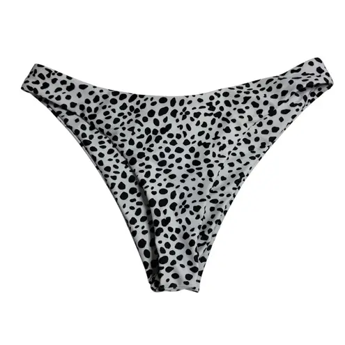 Women's Cheeky Dalmatian Pattern Bikini Bottoms Black/White Size Medium White