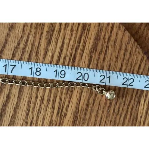 Gold Chain Waist Belt With Yellow Ribbon Detailing & Dangling Charm ball Accent