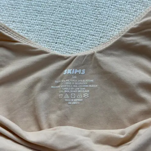 SKIMS Fits Everybody Square Neck Bodysuit in Sand, Size XXS