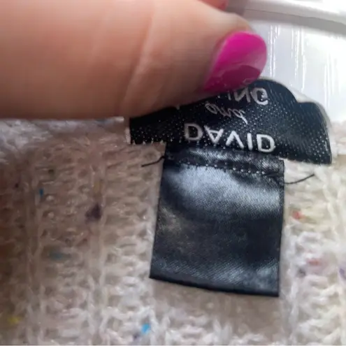 David And Young Sweater Poncho Cream W/ Colorful Speckles OS Size undefined