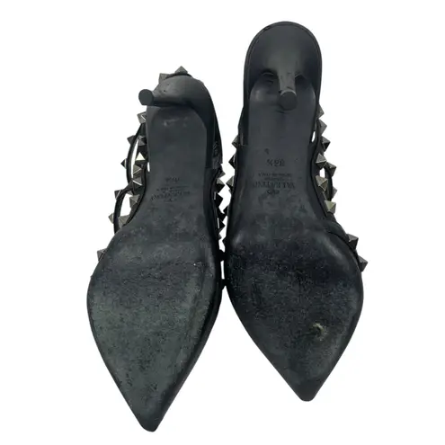 Valentino Garavani Noir Rockstud 100mm Caged Leather Pumps Black Size 36.5