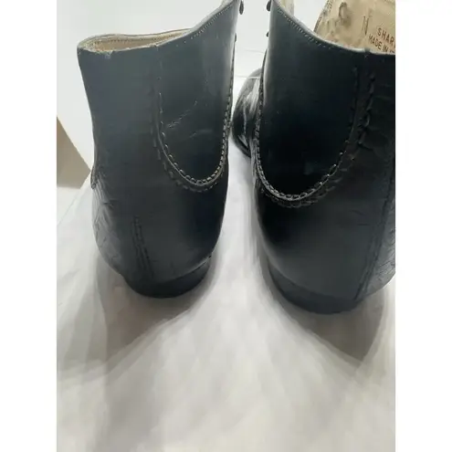 Bally Shary Black Leather Croc Embossed Ankle Boots 9 N Flat Made in Italy