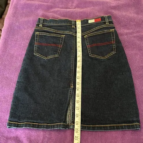 Tommy Hilfiger  Tommy Jeans mini skirt w/ rhinestone trim slit in back