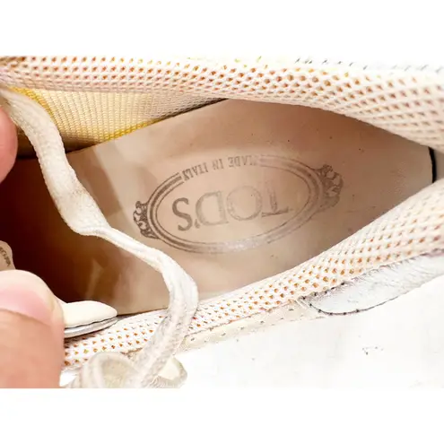 Tod's Tod’s Silver Beige Perforated Leather Sportivo Active Sneakers Size 36