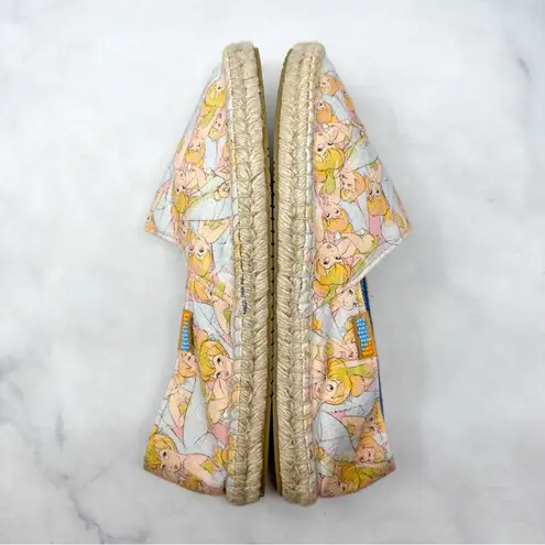 Disney Ubuntu Tinkerbell Printed Canvas Leather Alpargata Espadrille Flat Shoes