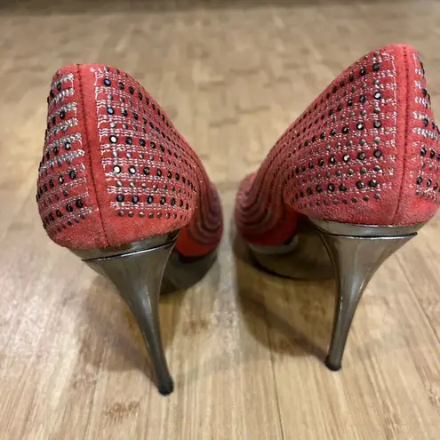 Steve Madden Red High Heel Shoes sz 7.5M P