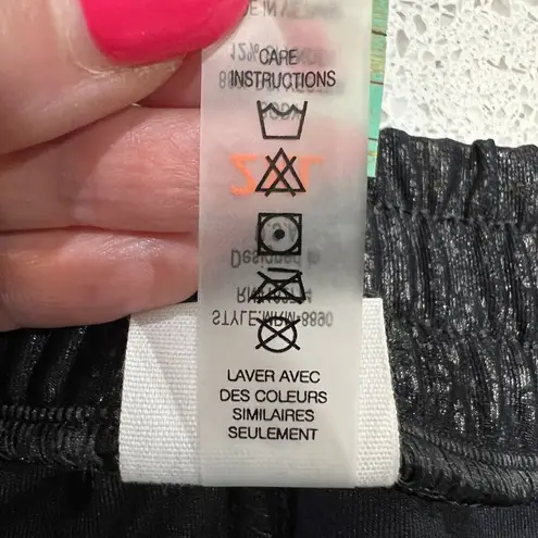 Viral TikTok Sz 2XL Pebble Joggers Pull On Pants Shiny Black Boutique MR Basics