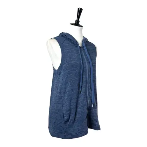 Active Life Tunic Vest Hooded Zip Front Pockets Blue Heather Women’s Size Small