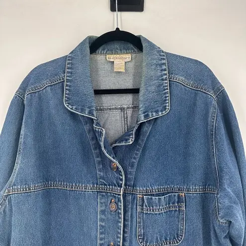 Dress Barn Vintage Y2K  Women's Long Sleeve Stretch Denim Jean Jacket Blue Size 2X