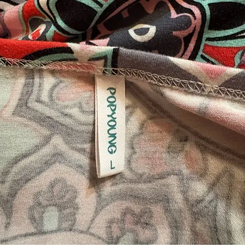 Floral Patterned Midi Dress Red Size L