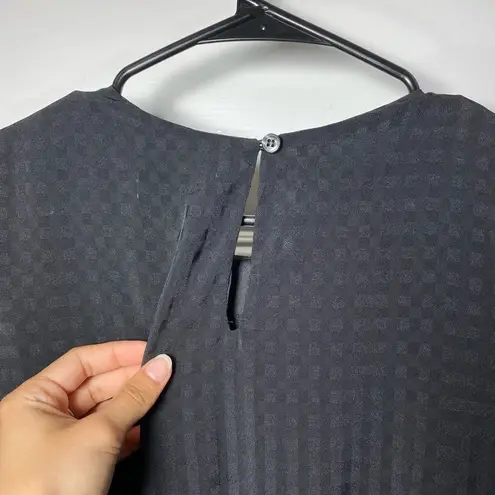 Waverly Grey | Sasha Check Pattern Drop Waist Blouson Mini Dress Black Sz Small