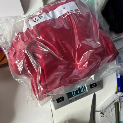 Red Velvet Ruffled Hooded Track Jacket Pockets Cotton Blnd Holiday Boho Casual M Size 14