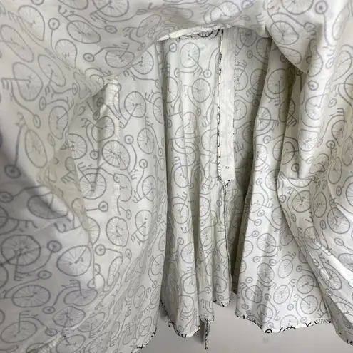 Ixia White & Black Bicycle Print Pinup Fit &Flare Mini Dress Size Large