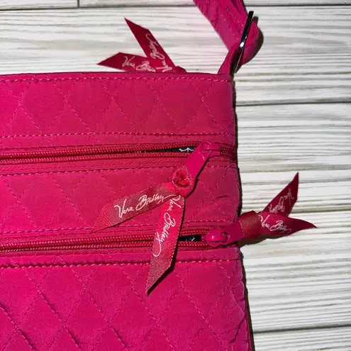 Vera Bradley  Quilted Fushia Pink Large Crossbody Purse Women’s Bag