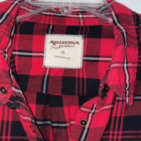 Arizona Jeans Women’s red plaid button up