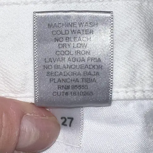 Pistola WOMEN WHITE OUT RIPPED DESTROYED CROP RAW HEM JEANS STYLE P8641-WH SZ 27