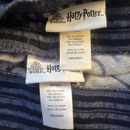 Harry Potter  Pajama Set Womens Large Navy Blue Black Wizarding World 2-Piece