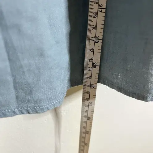 Soft Surroundings Women Lillith Embroidered Linen Tunic Top Size Lp Blue Office