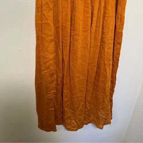 Gypsie Blu Orange Solid Rayon Gauze Pattern Skirt Size L