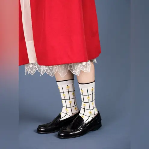 HANSEL FROM BASEL Plot Crew Socks NWT White