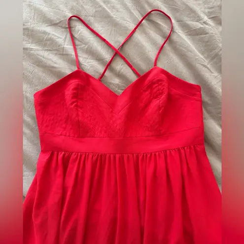 Badgley Mischka Red Floor Length Dress