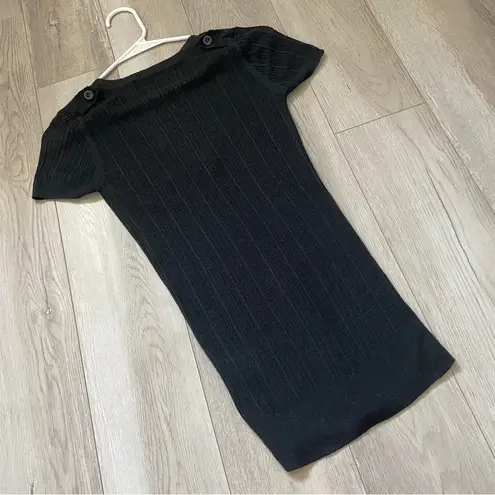 Kerisma Vneck Top cotton ramie knit womens Black (medium) y2k long minimalist