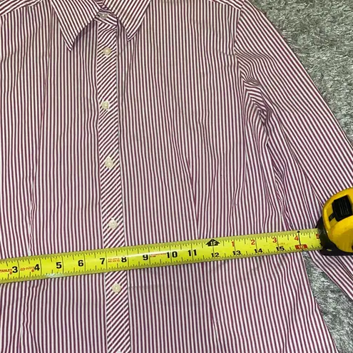 Classic Red and White Striped Men's Shirt Size L
