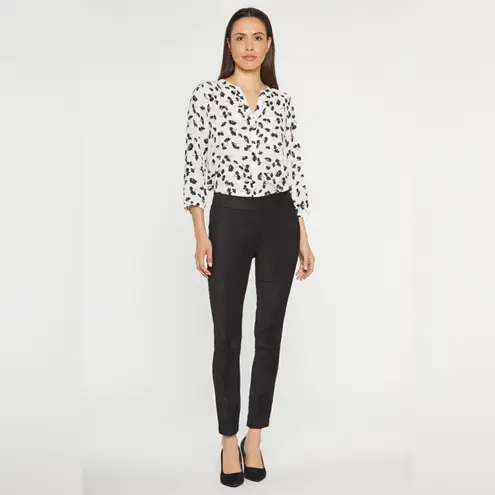 NYDJ Basic Legging Pants In Stretch Faux Suede NWT Black Size 10