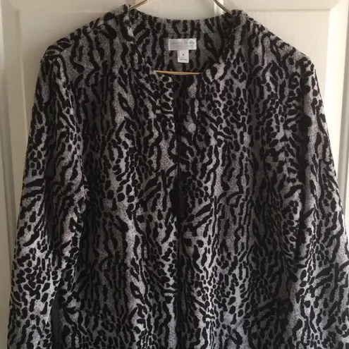 New Women’s Heavenly Bodies Fleece zip up Moomoo Nightgown House Coat Robe Small Black