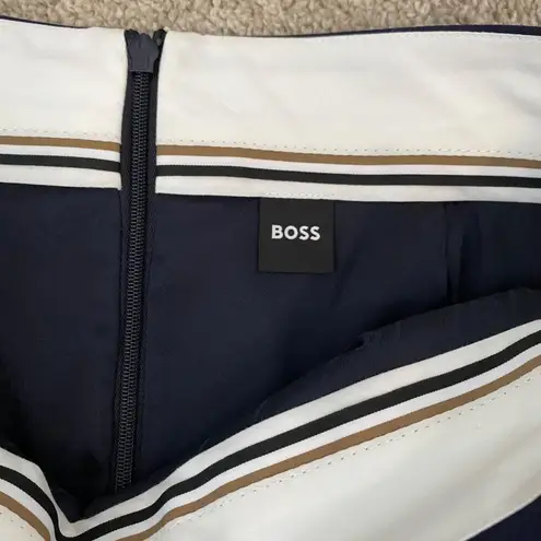 Hugo Boss BOSS by Wool Pencil Skirt Womens Size 8 Navy Blue Corpcore Work